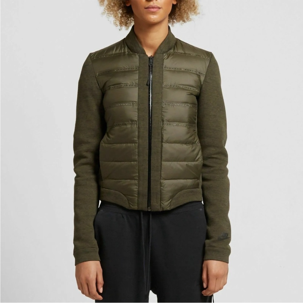 Nike Tech Fleece Aeroloft Bomber Jacket Olive